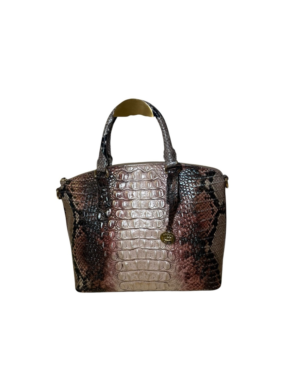 NWT Brahmin Large Duxbury Satchel in Truffle Python Ombre Melbourne
